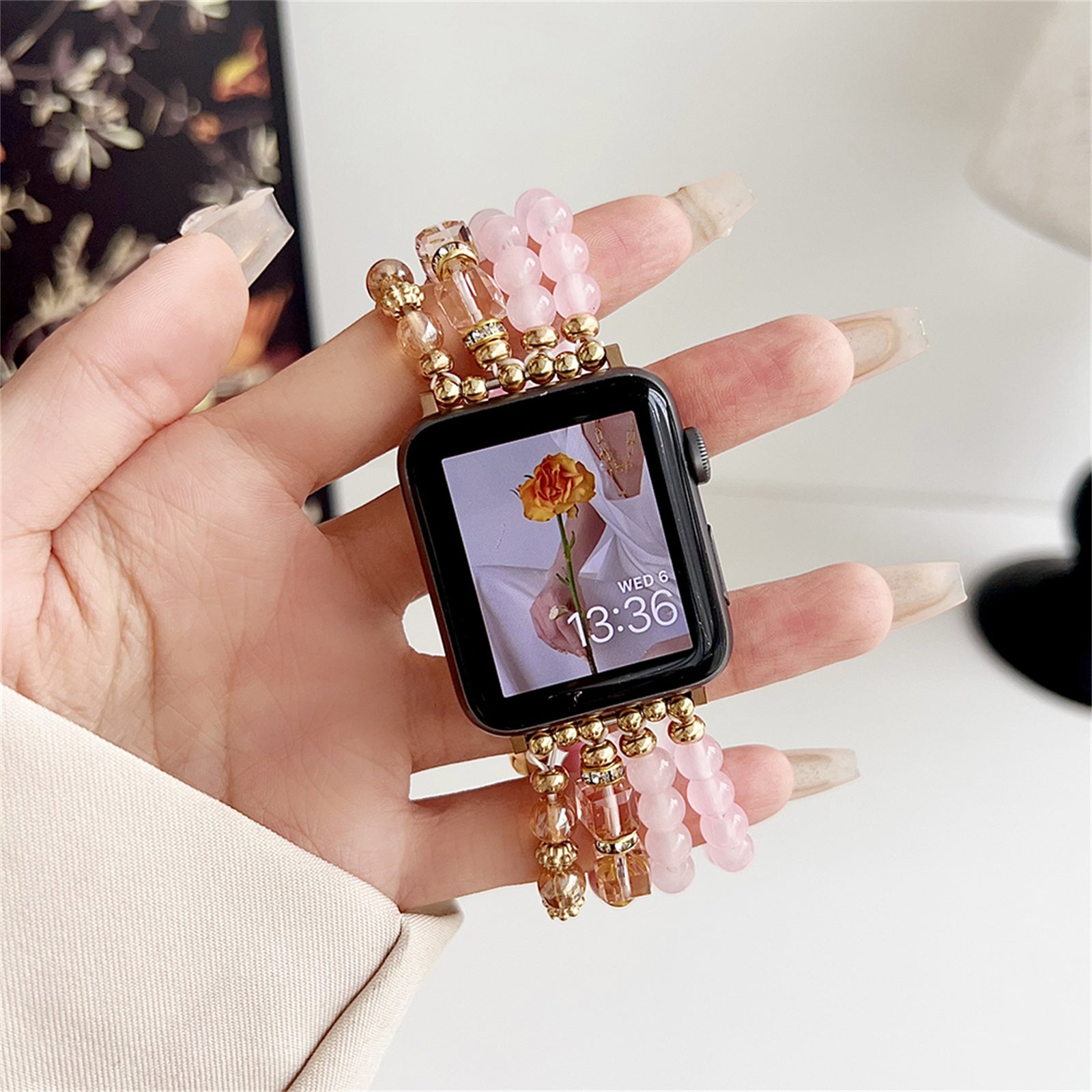 For Apple Watch Ultra 2 Ultra 49mm / 9 8 7 45mm / 6 5 4 SE (2022) SE (2023) SE 44mm / 3 2 1 42mm Ethnic Style Beaded Watch Band - Black