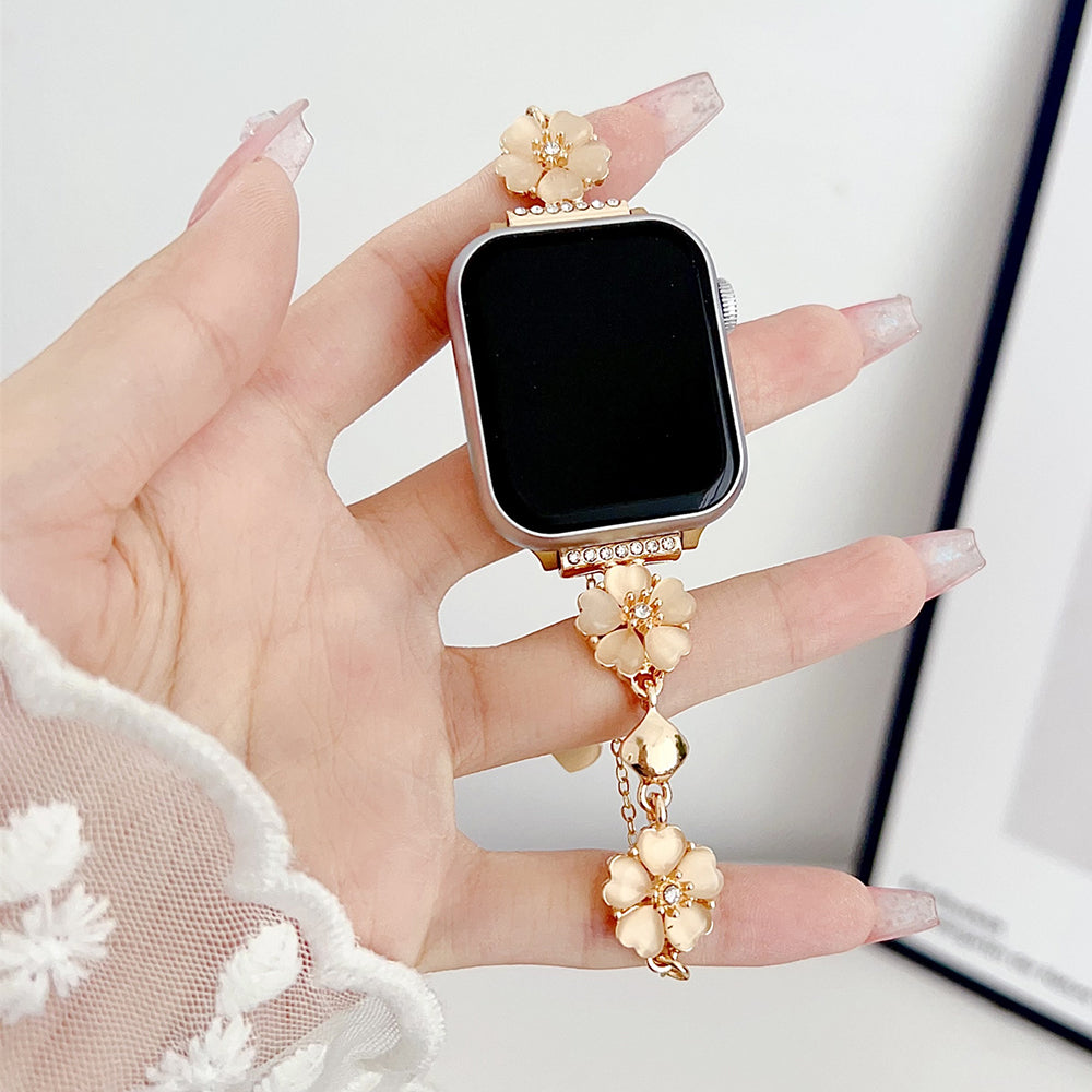 For Apple Watch Ultra 2 Ultra 49mm /  9 8 7 45mm /  6 5 4 SE (2023) SE (2022) SE 44mm /  3 2 1 42mm Watch Band Chain Style Strap - Colorful+Gold