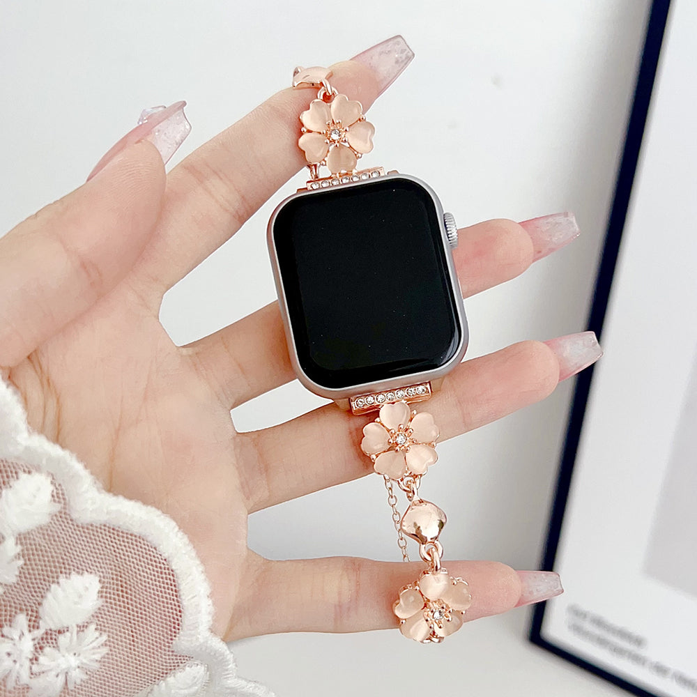For Apple Watch Ultra 2 Ultra 49mm /  9 8 7 45mm /  6 5 4 SE (2023) SE (2022) SE 44mm /  3 2 1 42mm Watch Band Chain Style Strap - Colorful+Gold