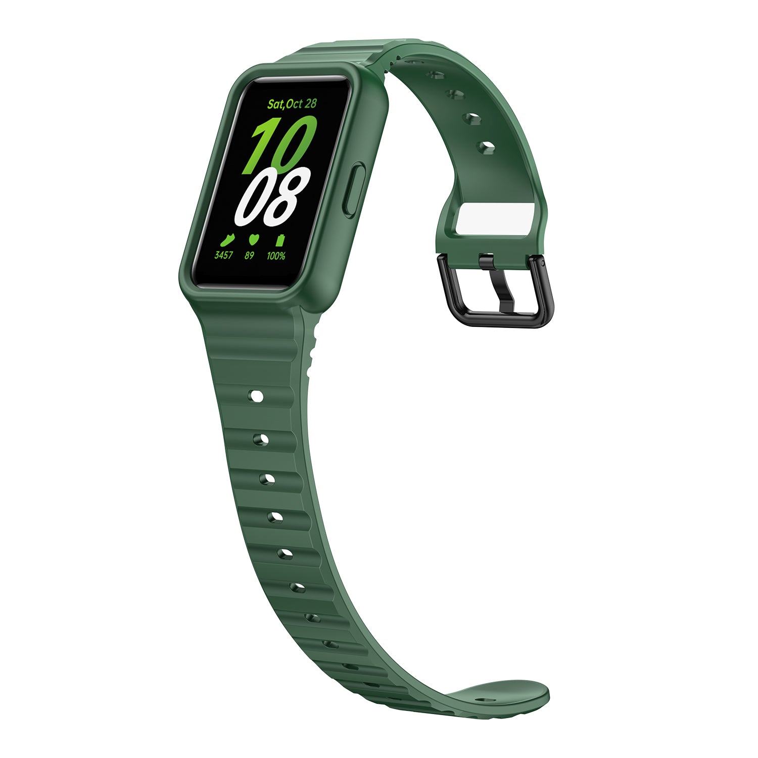 For Samsung Galaxy Fit3 Watch Bracelet Soft Silicone Integrated Strap Replacement - Green