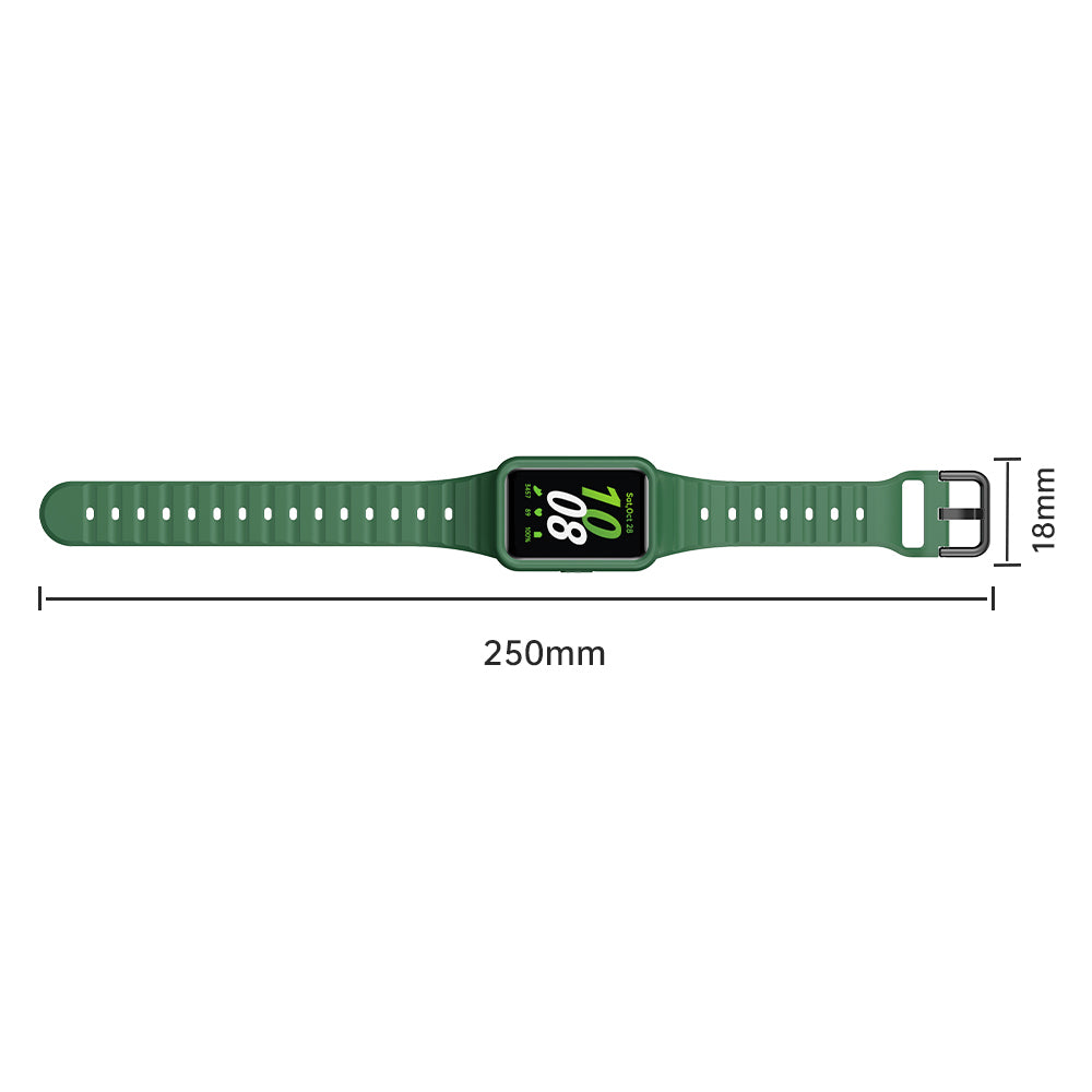 For Samsung Galaxy Fit3 Watch Bracelet Soft Silicone Integrated Strap Replacement - Green