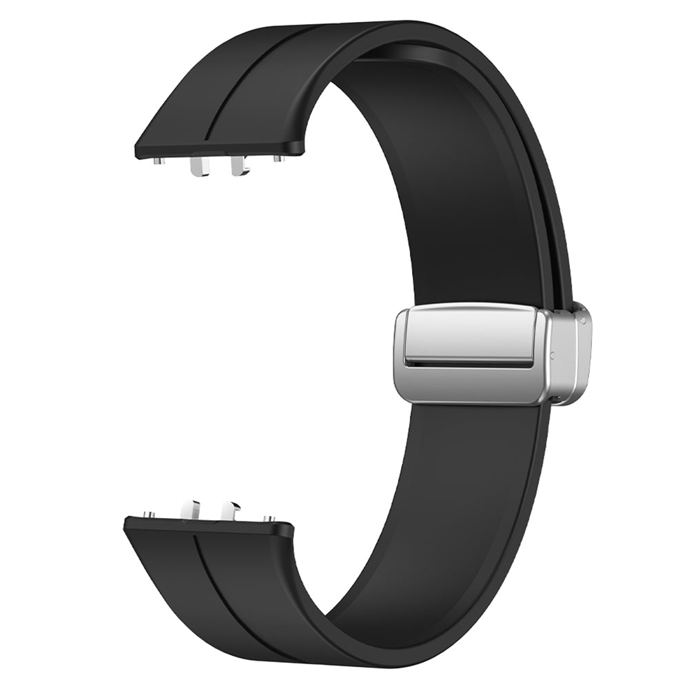 For Samsung Galaxy Fit3 Replacement Wrist Band Soft Silicone Watch Band with Magnetic Folding Buckle - Black