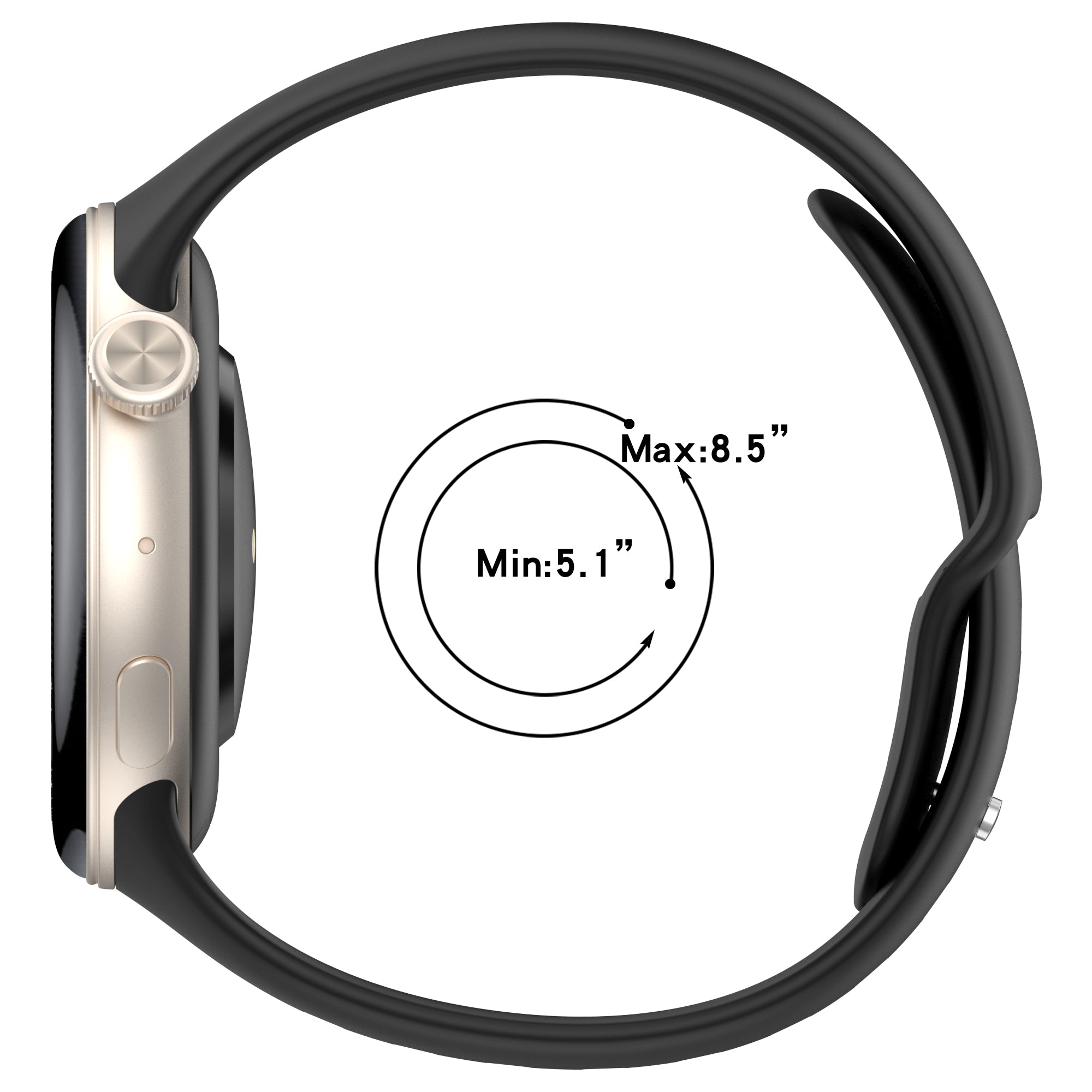 For vivo Watch 3 / iQOO Watch Wrist Strap Soft Silicone Smart Watch Band - Black