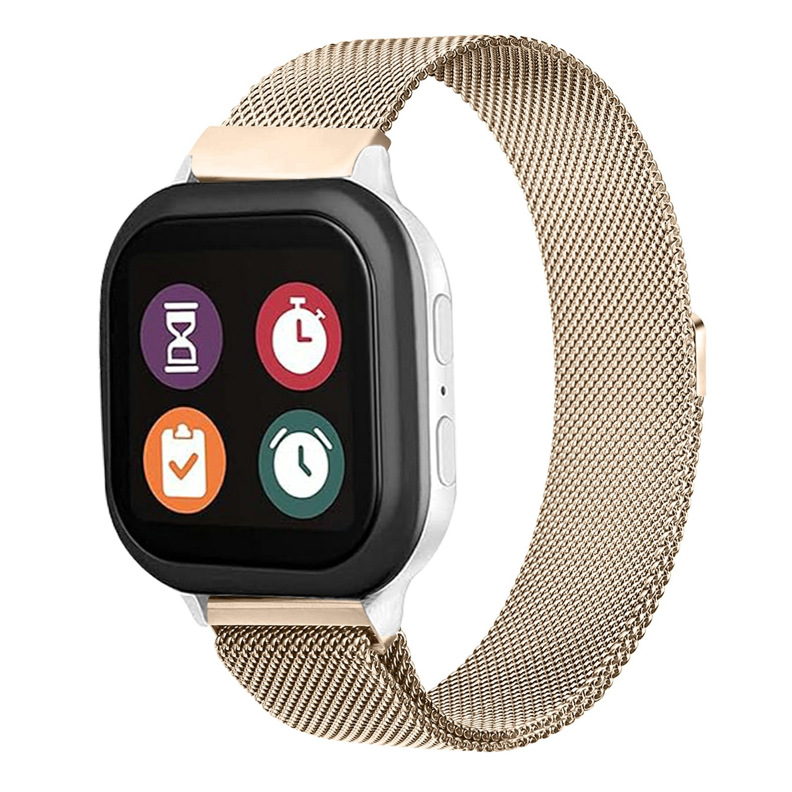 For Verizon Gizmo Watch 3 Milanese Strap Replacement Stainless Steel Magnetic Watch Band - Retro Gold