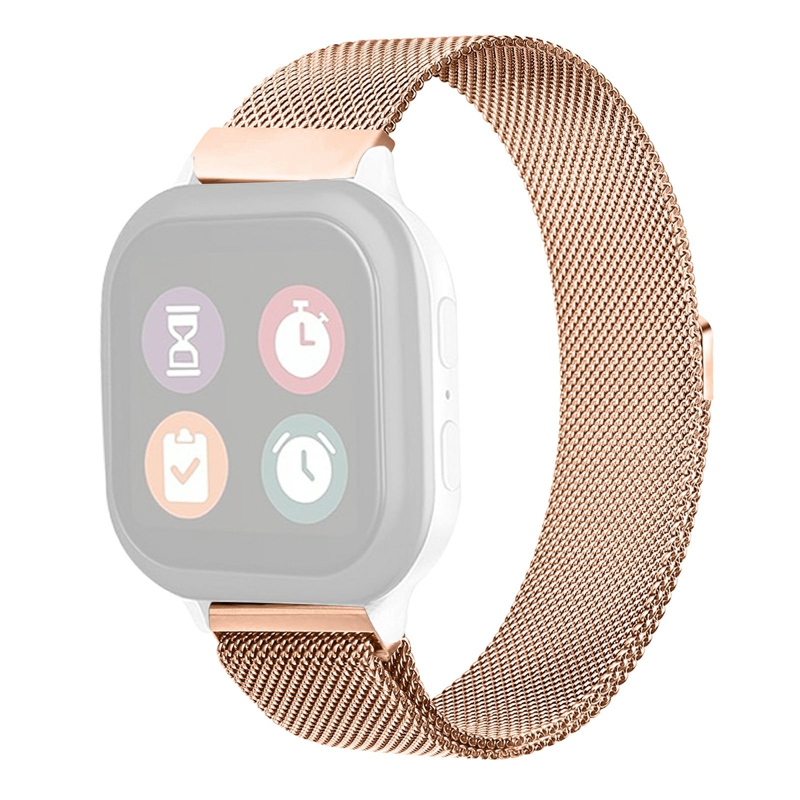 For Verizon Gizmo Watch 3 Milanese Strap Replacement Stainless Steel Magnetic Watch Band - Retro Gold