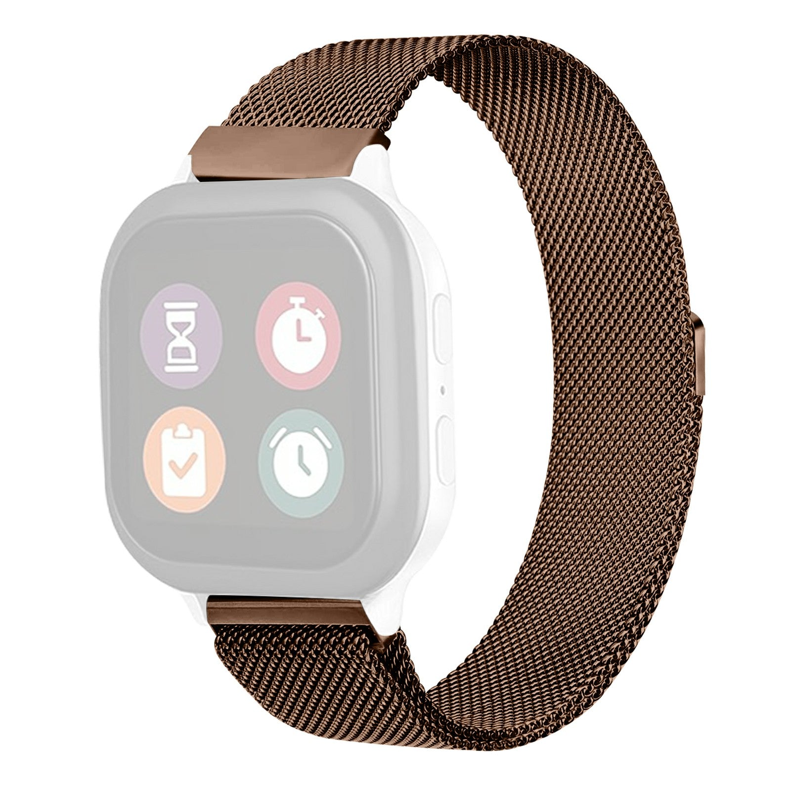 For Verizon Gizmo Watch 3 Milanese Strap Replacement Stainless Steel Magnetic Watch Band - Retro Gold