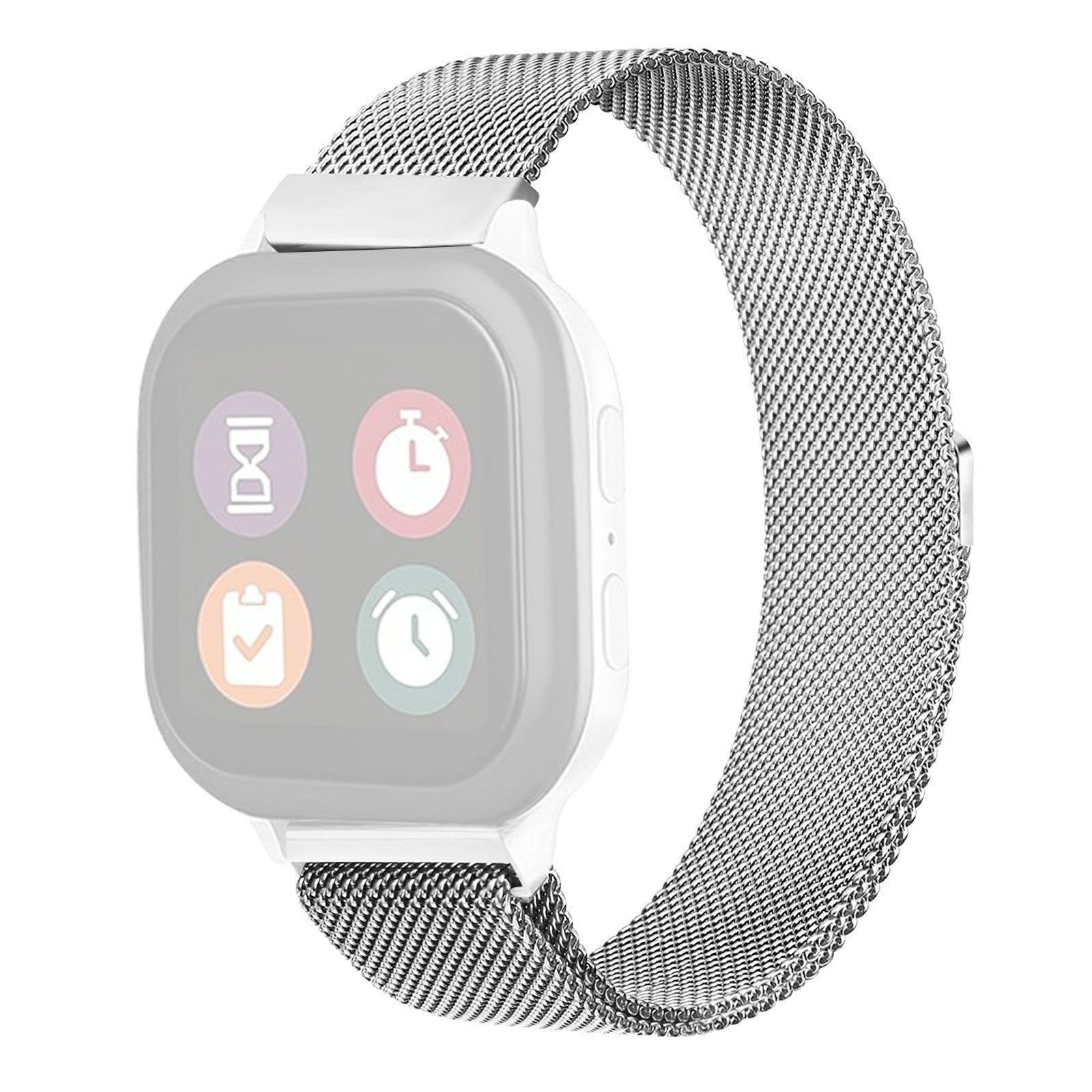 For Verizon Gizmo Watch 3 Milanese Smart Watch Band Stainless Steel Breathable Wrist Strap - Silver