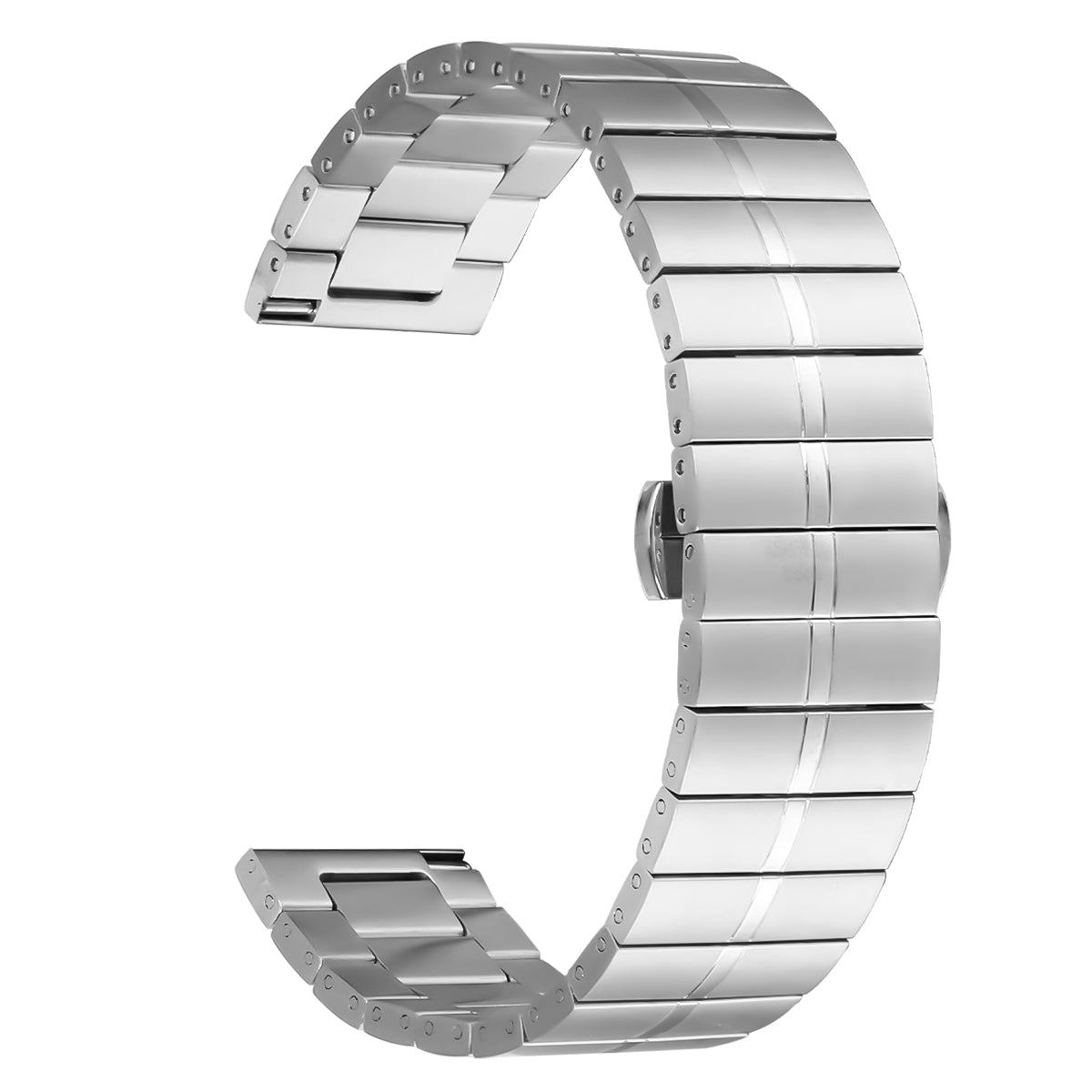 For Huawei Watch GT 4 46mm Strap Bracelet 1-Bead Stainless Steel Smart Watch Bands - Silver