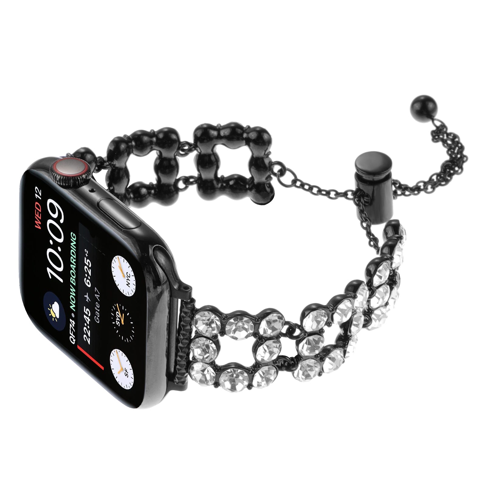 For Apple Watch Series 9 8 7 41mm / 6 5 4 SE (2022) SE (2023) SE 40mm / 3 2 1 38mm Zinc Alloy Watch Strap - Black