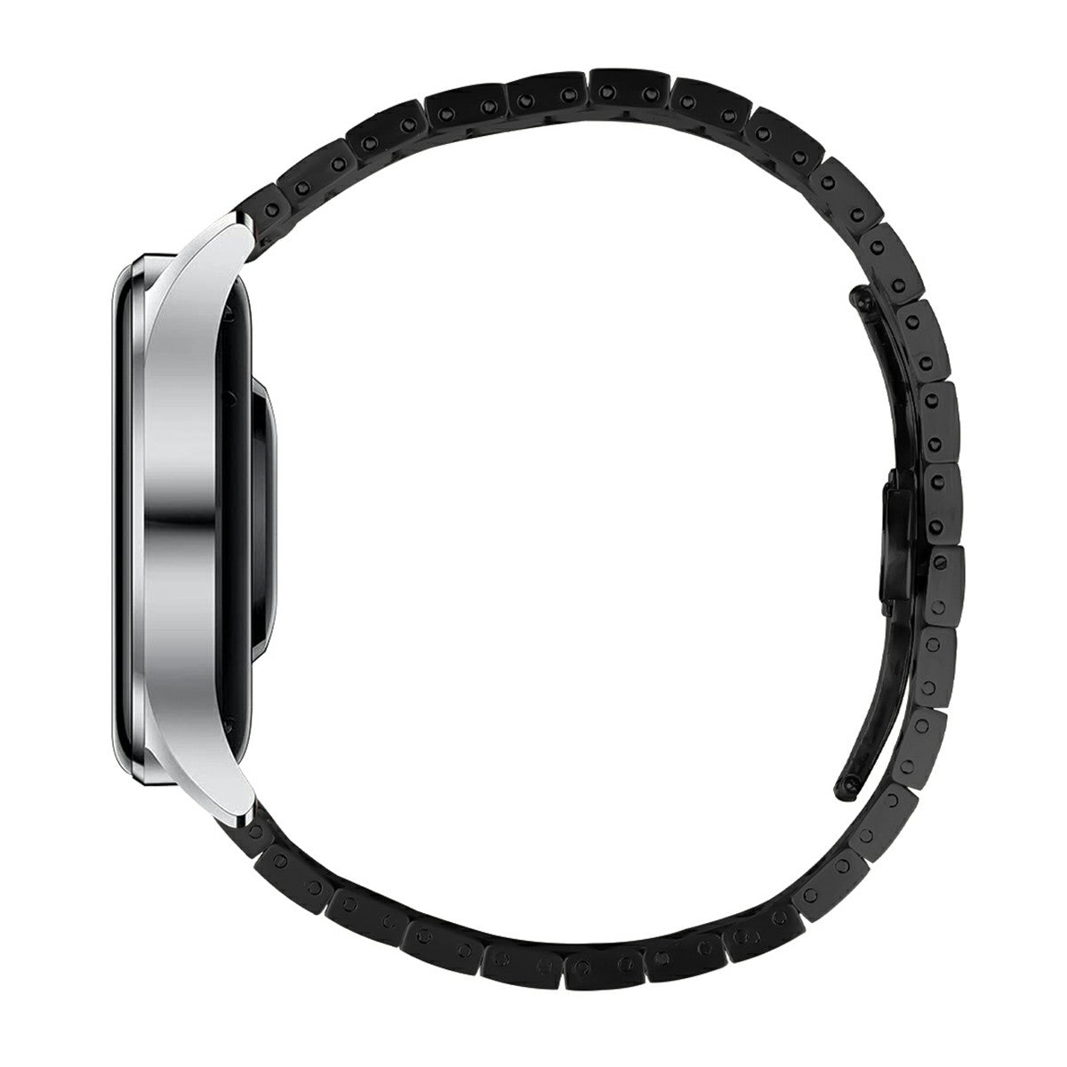 For Huawei Watch GT 2 46mm Metal Strap Quick Release Watch Band with Butterfly Buckle - Black / Silver