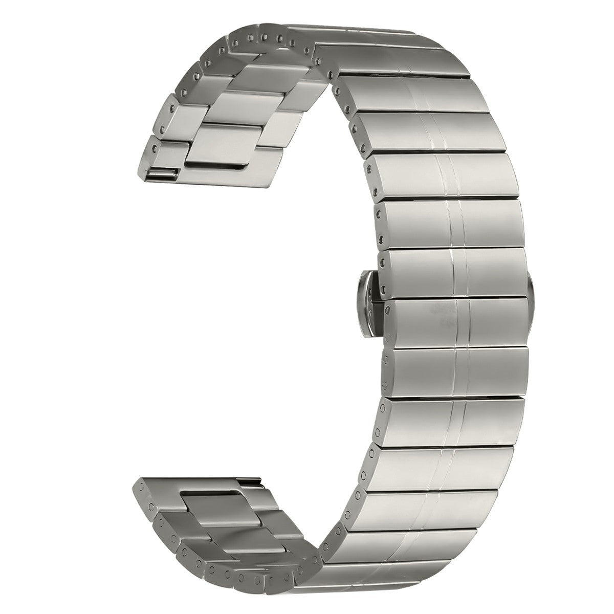 For Huawei Watch GT 2 Pro Replacement Band Butterfly Buckle Stainless Steel Watch Strap - Black / Silver