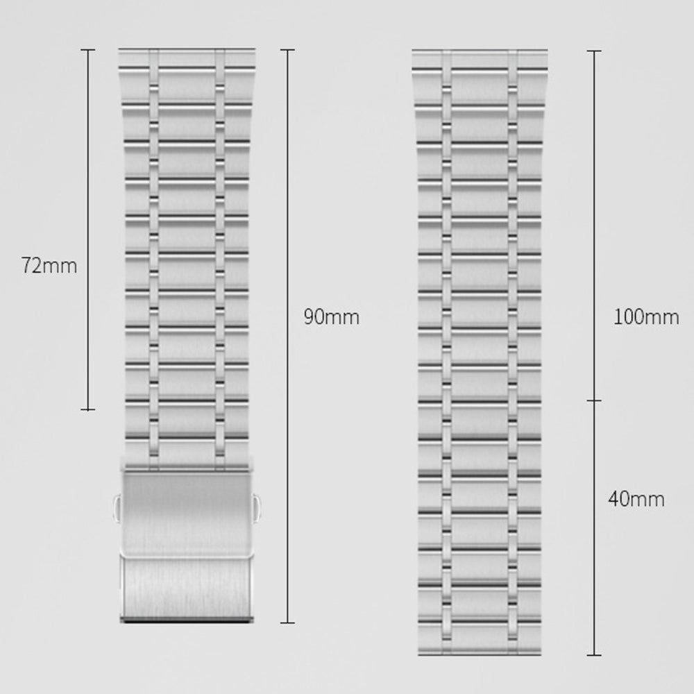 For Huawei Watch GT 2 Pro Stainless Steel Watch Band 22mm Quick Release 5-Beads Strap - Silver