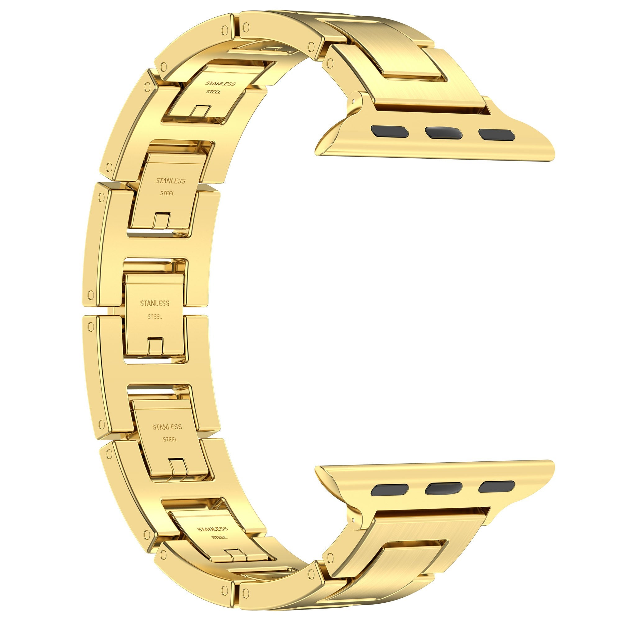 For Apple Watch Ultra 2 Ultra 49mm / Series 9 8 7 45mm / 6 5 4 SE (2022) SE (2023) SE 44mm / 3 2 1 42mm Watch Band Stainless Steel Strap - Gold