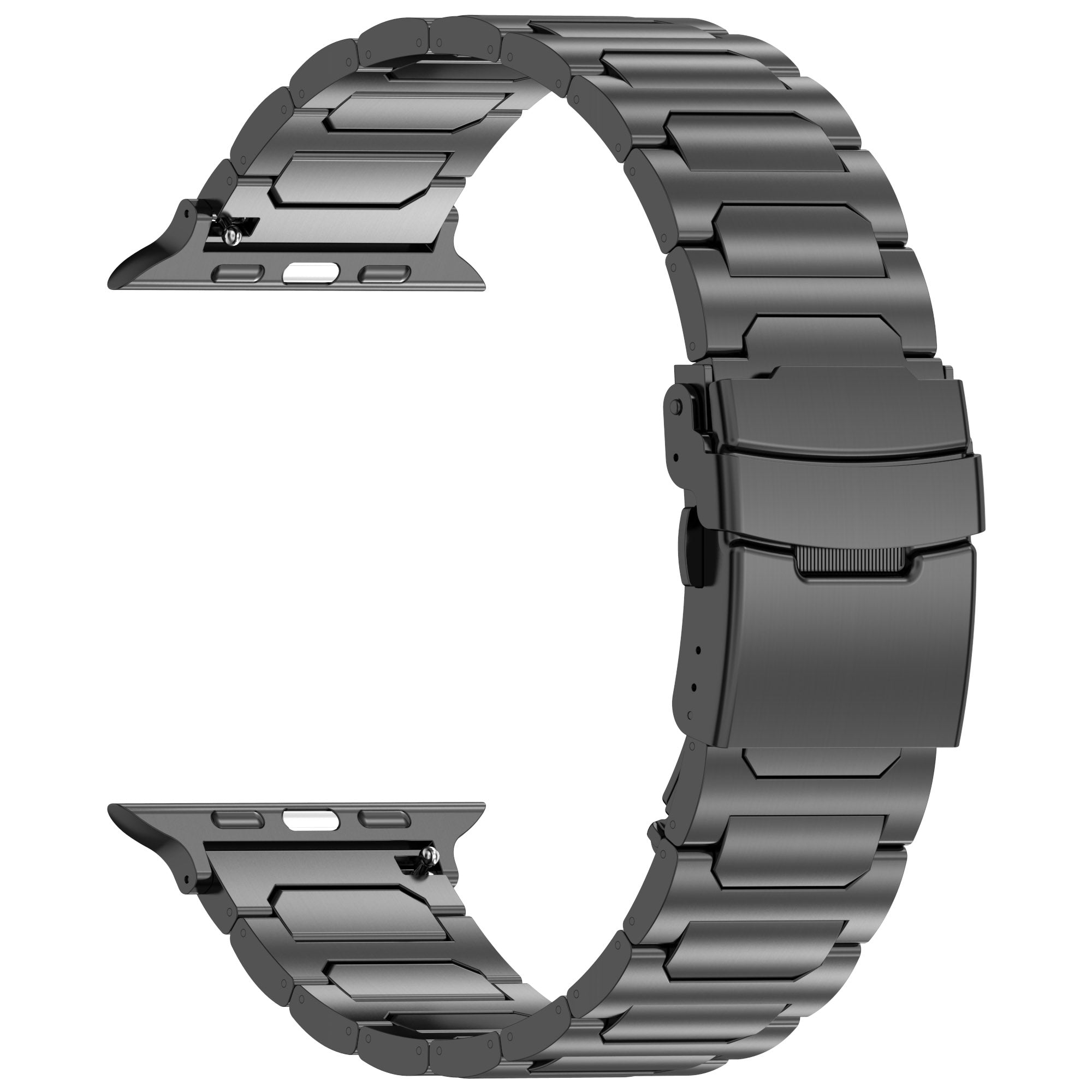 For Apple Watch Ultra 2 Ultra 49mm  /  9 8 7 45mm  /  SE (2023) SE (2022) SE 6 5 4 44mm  /  3 2 1 42mm 3 Titanium Metal Watch Band - Black