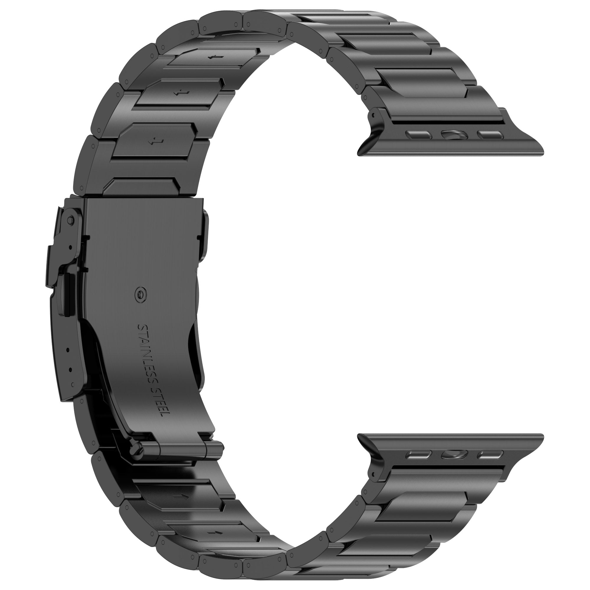 For Apple Watch Ultra 2 Ultra 49mm  /  9 8 7 45mm  /  SE (2023) SE (2022) SE 6 5 4 44mm  /  3 2 1 42mm 3 Titanium Metal Watch Band - Black