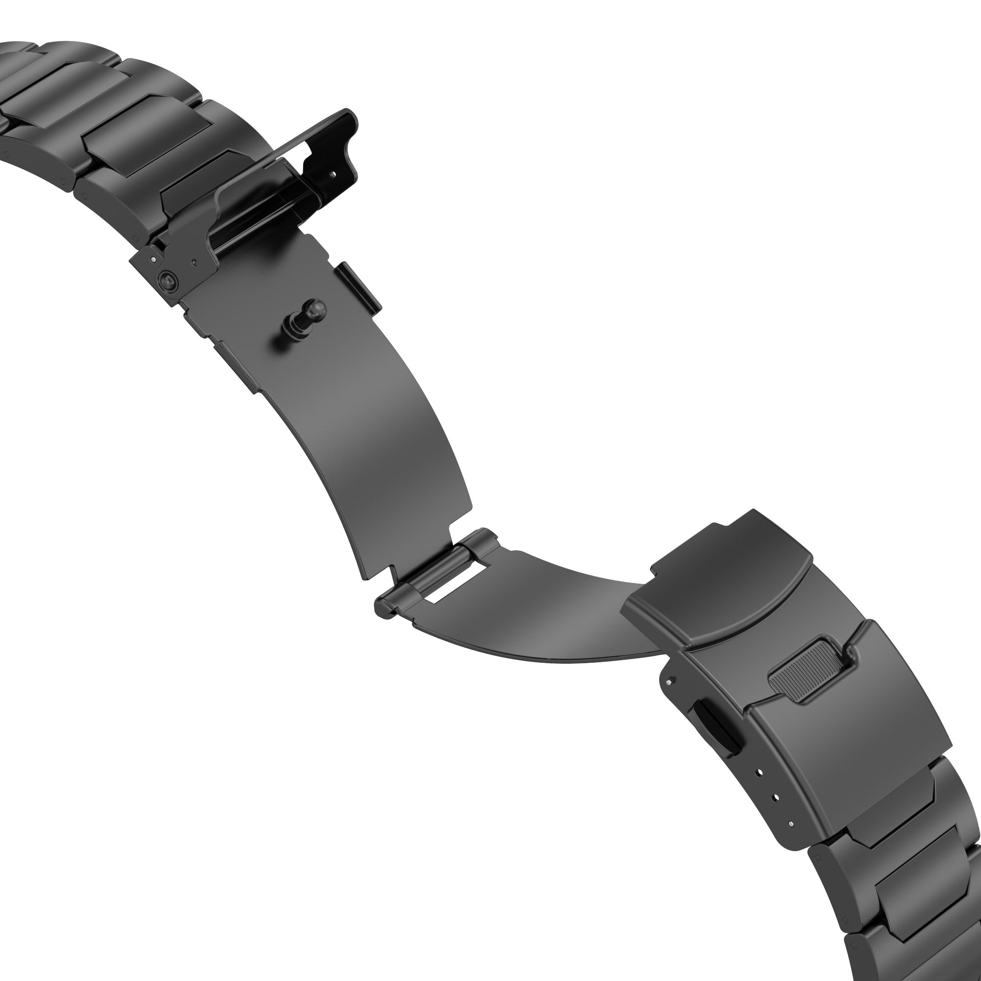 For Apple Watch Ultra 2 Ultra 49mm  /  9 8 7 45mm  /  SE (2023) SE (2022) SE 6 5 4 44mm  /  3 2 1 42mm 3 Titanium Metal Watch Band - Black