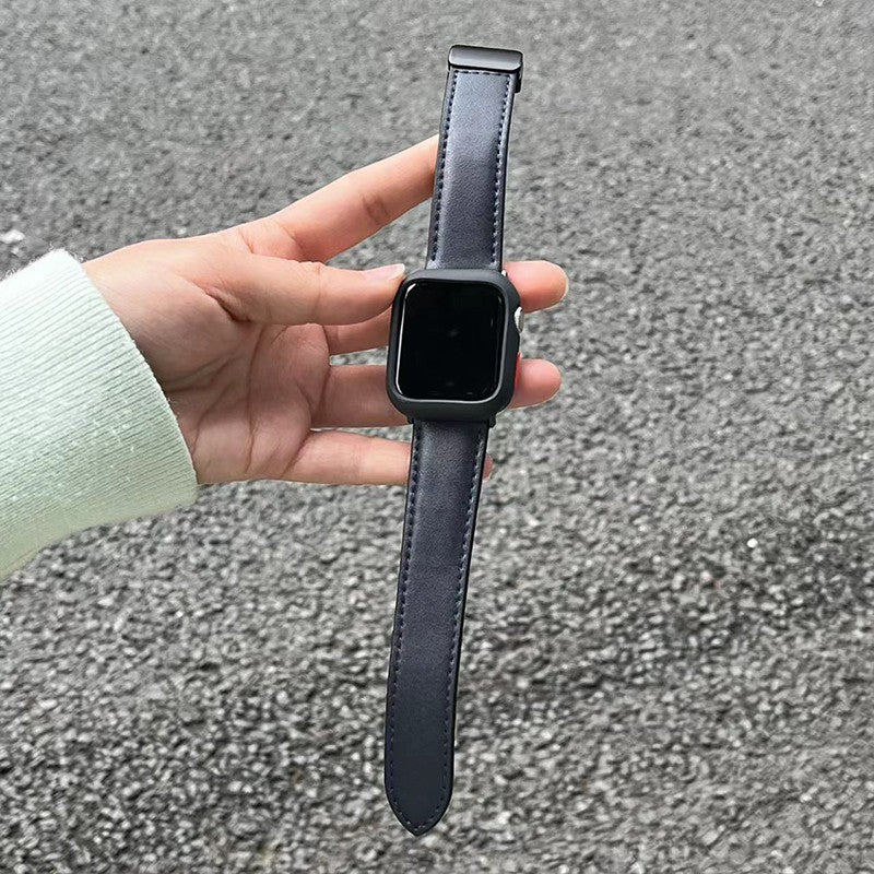 For Apple Watch Ultra 2 / Ultra 49mm / 9 8 7 45mm / 6 5 4 SE (2022) SE (2023) SE 44mm / 3 2 1 42mm Strap Magnetic Buckle PU Watch Band - Dark Brown
