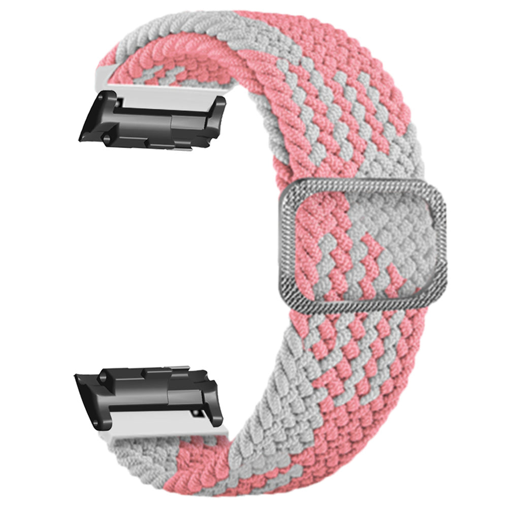 For Huawei Watch D Elastic Braided Nylon Watch Strap Adjustable Wrist Band - Rainbow