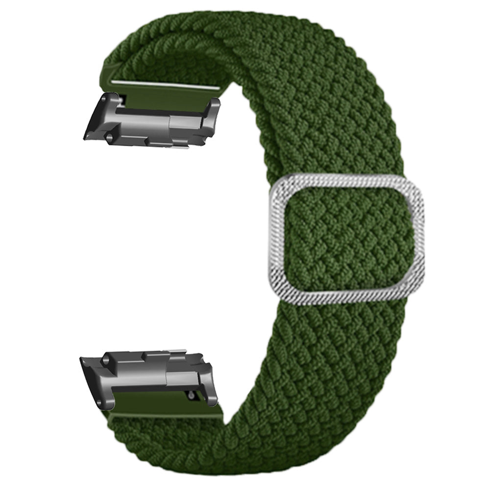 For Huawei Watch D Elastic Braided Nylon Watch Strap Adjustable Wrist Band - Rainbow