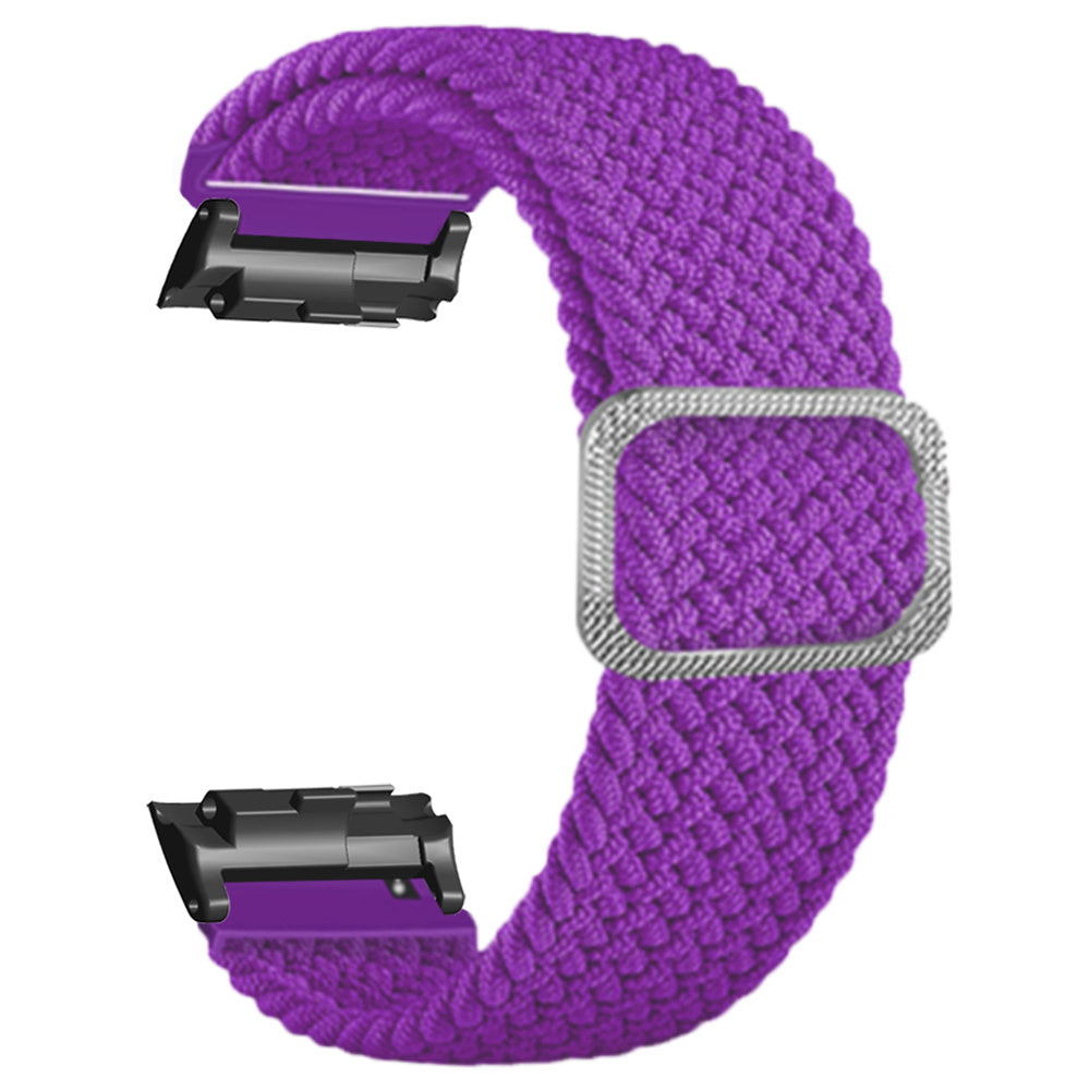 For Huawei Watch D Elastic Braided Nylon Watch Strap Adjustable Wrist Band - Rainbow