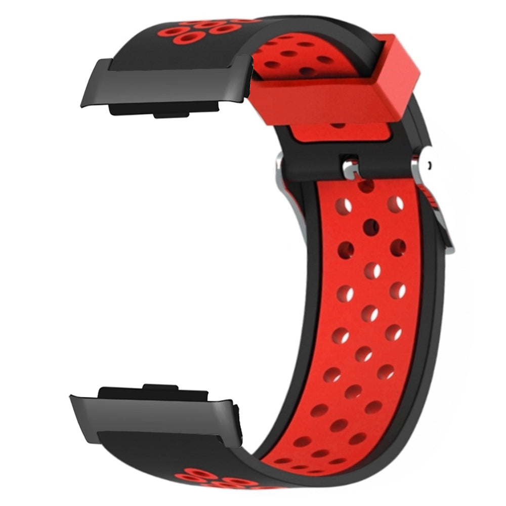 For Huawei Watch D Adjustable Silicone+Metal Watch Strap Breathable Band - Red