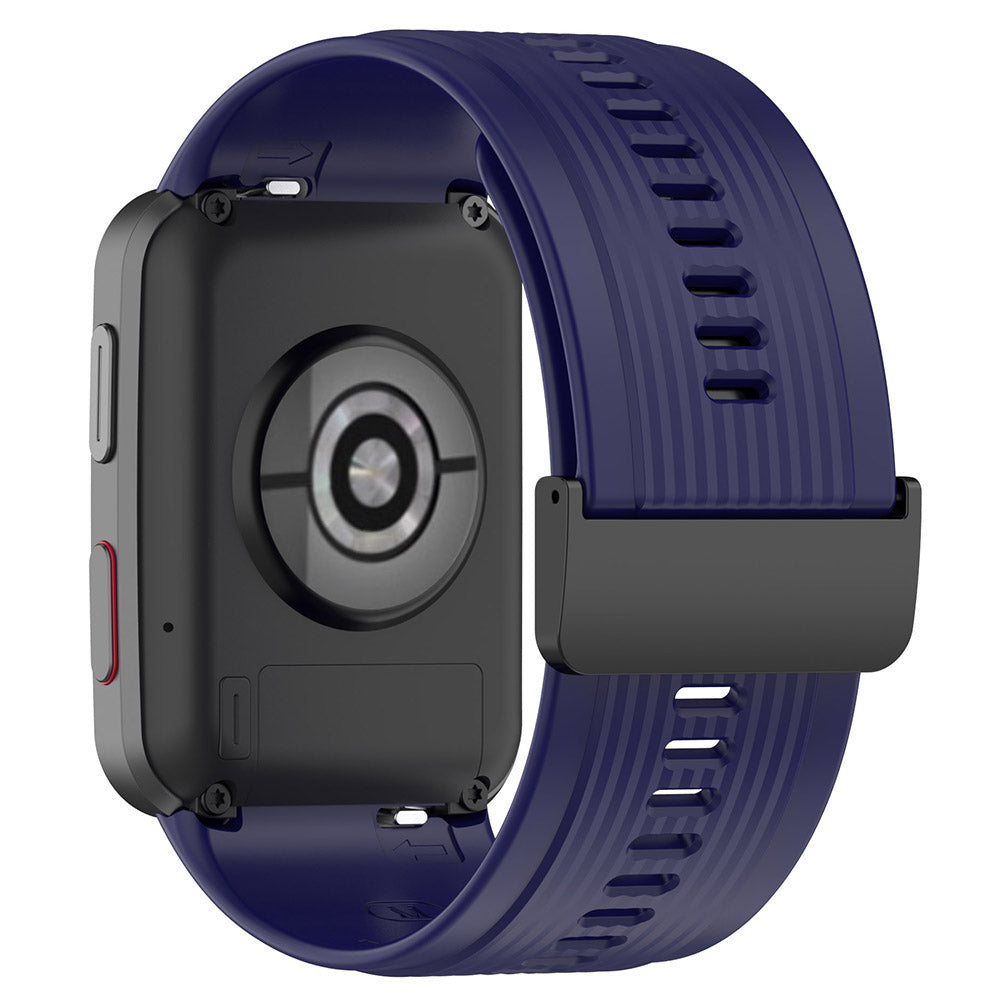For Huawei Watch D Adjustable Silicone+Metal Watch Strap Flexible Wrist Band with Buckle - Black