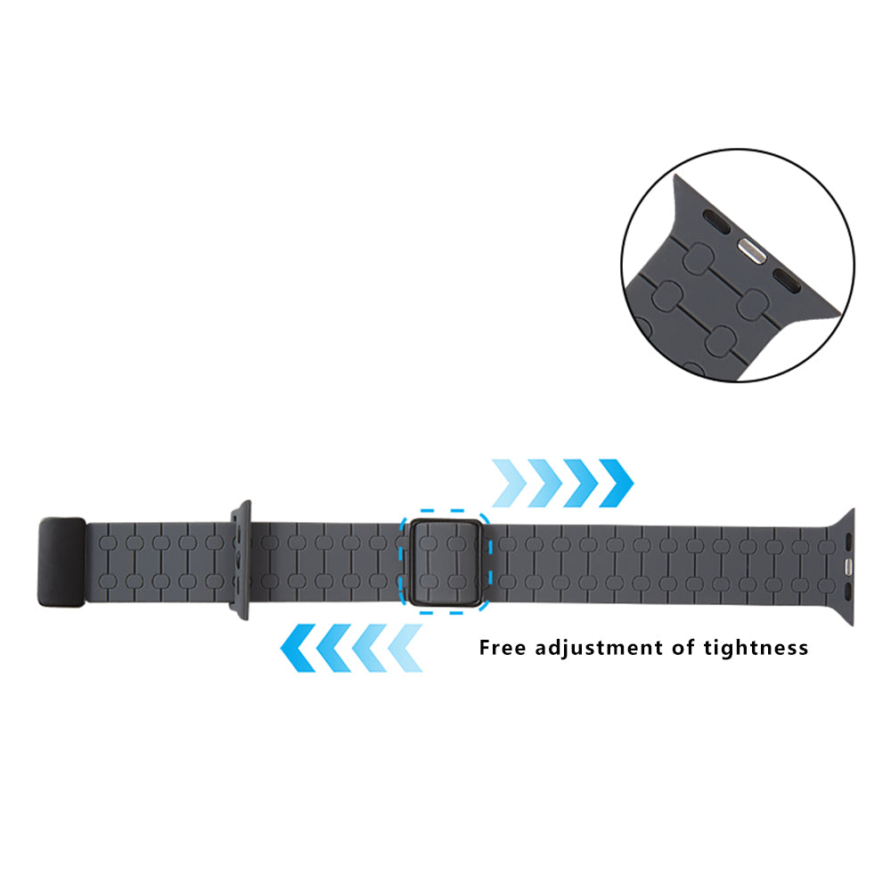 For Apple Watch Ultra 2 Ultra 49mm / Series 9 8 7 45mm / 6 5 4 SE (2022) SE (2023) SE 44mm / 3 2 1 42mm Liquid Silicone Strap - Black