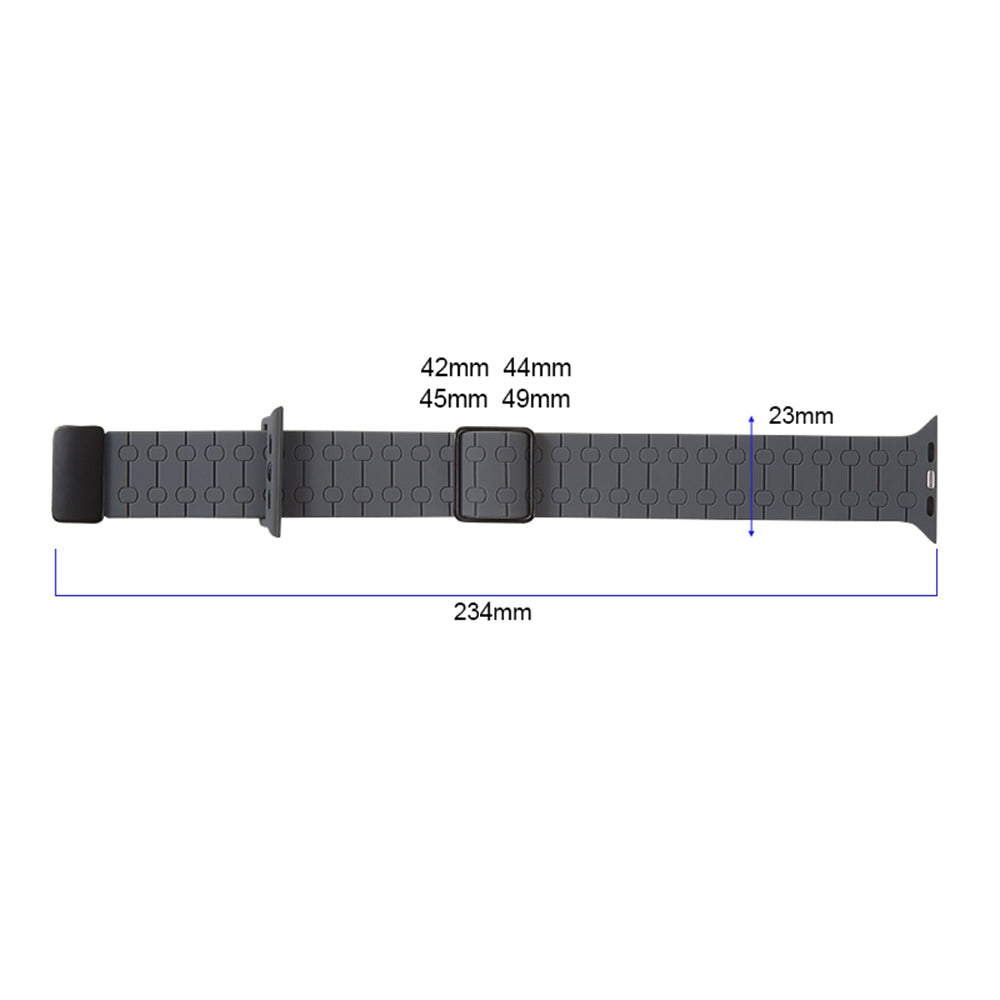 For Apple Watch Ultra 2 Ultra 49mm / Series 9 8 7 45mm / 6 5 4 SE (2022) SE (2023) SE 44mm / 3 2 1 42mm Liquid Silicone Strap - Black