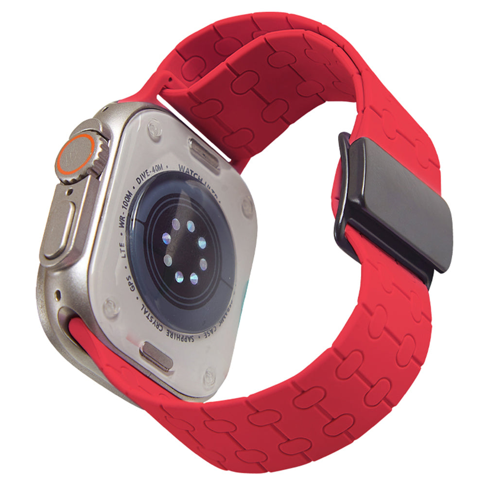 For Apple Watch Ultra 2 Ultra 49mm / Series 9 8 7 45mm / 6 5 4 SE (2022) SE (2023) SE 44mm / 3 2 1 42mm Liquid Silicone Strap - Black
