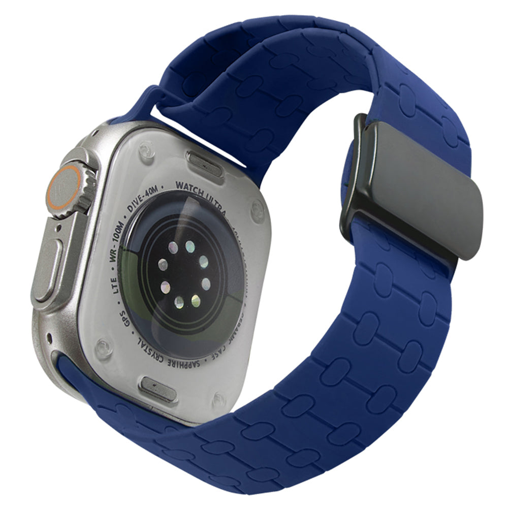 For Apple Watch Ultra 2 Ultra 49mm / Series 9 8 7 45mm / 6 5 4 SE (2022) SE (2023) SE 44mm / 3 2 1 42mm Liquid Silicone Strap - Black