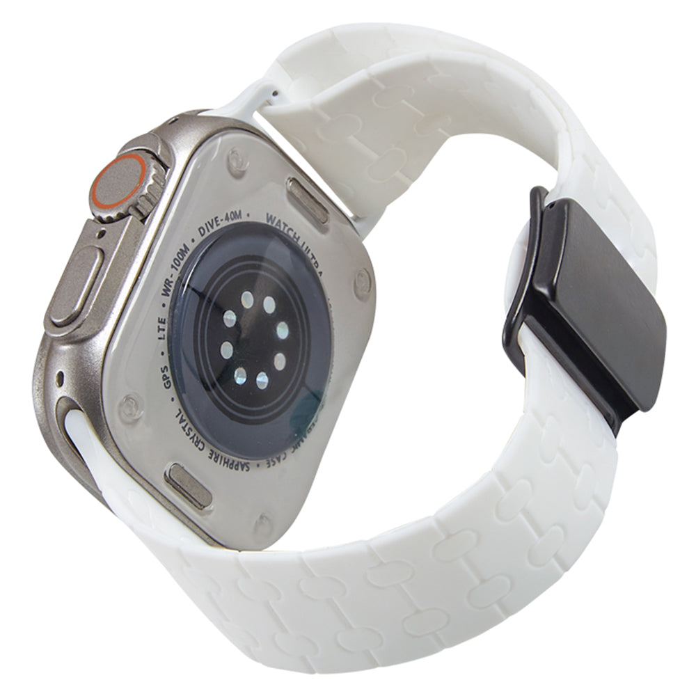 For Apple Watch Ultra 2 Ultra 49mm / Series 9 8 7 45mm / 6 5 4 SE (2022) SE (2023) SE 44mm / 3 2 1 42mm Liquid Silicone Strap - Black