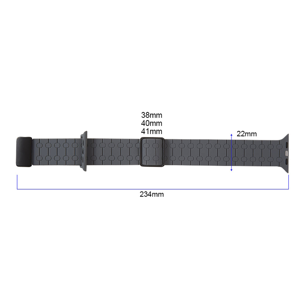 For Apple Watch Series 9 8 7 41mm  /  6 5 4 SE (2022) SE (2023) SE 40mm  /  3 2 1 38mm Liquid Silicone Watch Band - Black
