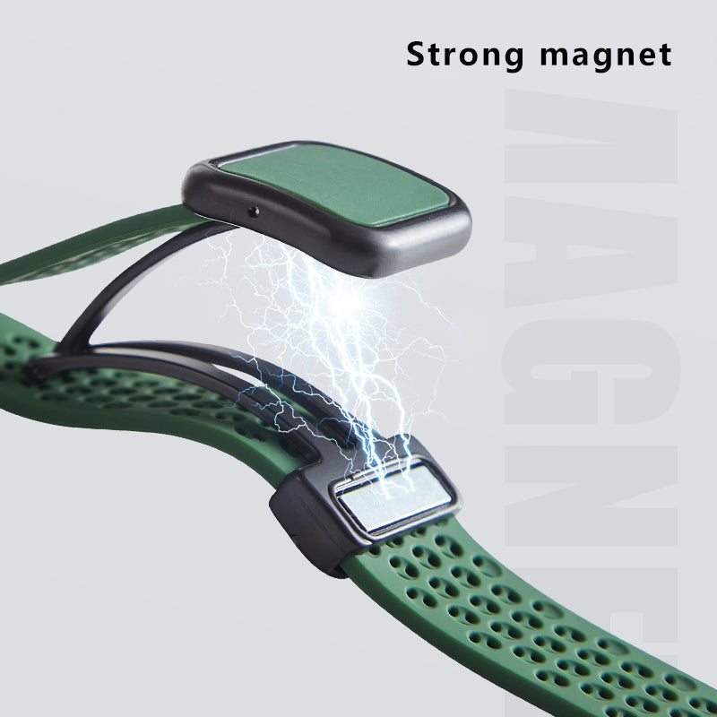 For Apple Watch Series 9 8 7 41mm / 6 5 4 SE (2023) SE (2022) SE 40mm / 3 2 1 38mm Magnetic Silicone Band - Blackish Green