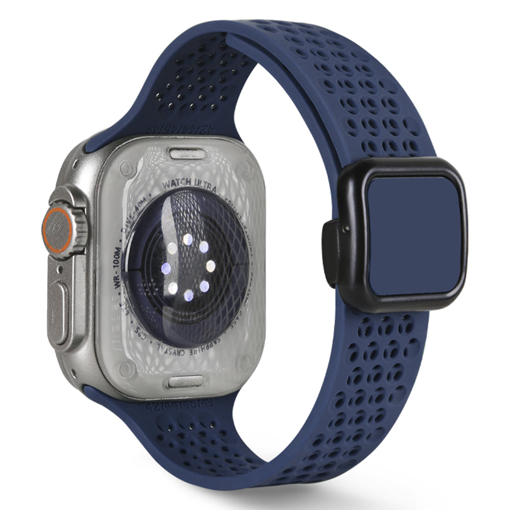 For Apple Watch Series 9 8 7 41mm / 6 5 4 SE (2023) SE (2022) SE 40mm / 3 2 1 38mm Magnetic Silicone Band - Blackish Green