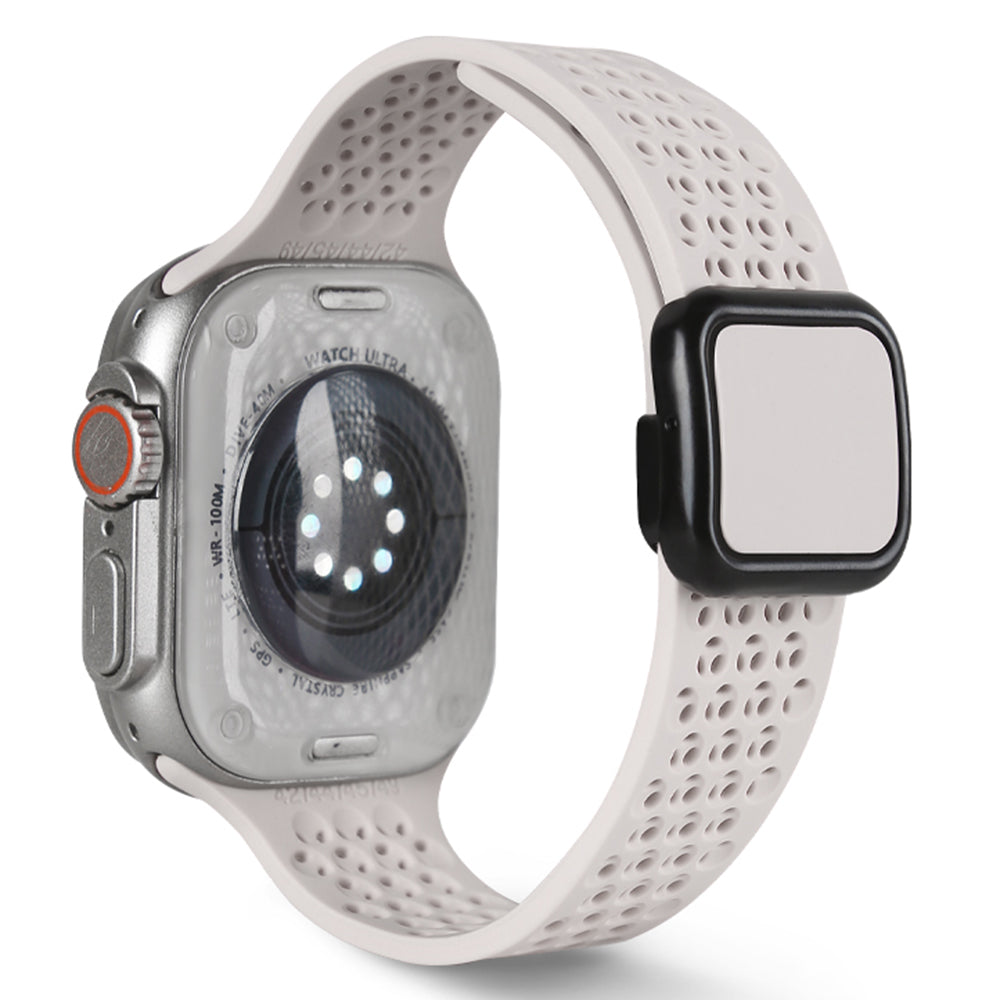 For Apple Watch Series 9 8 7 41mm / 6 5 4 SE (2023) SE (2022) SE 40mm / 3 2 1 38mm Magnetic Silicone Band - Blackish Green