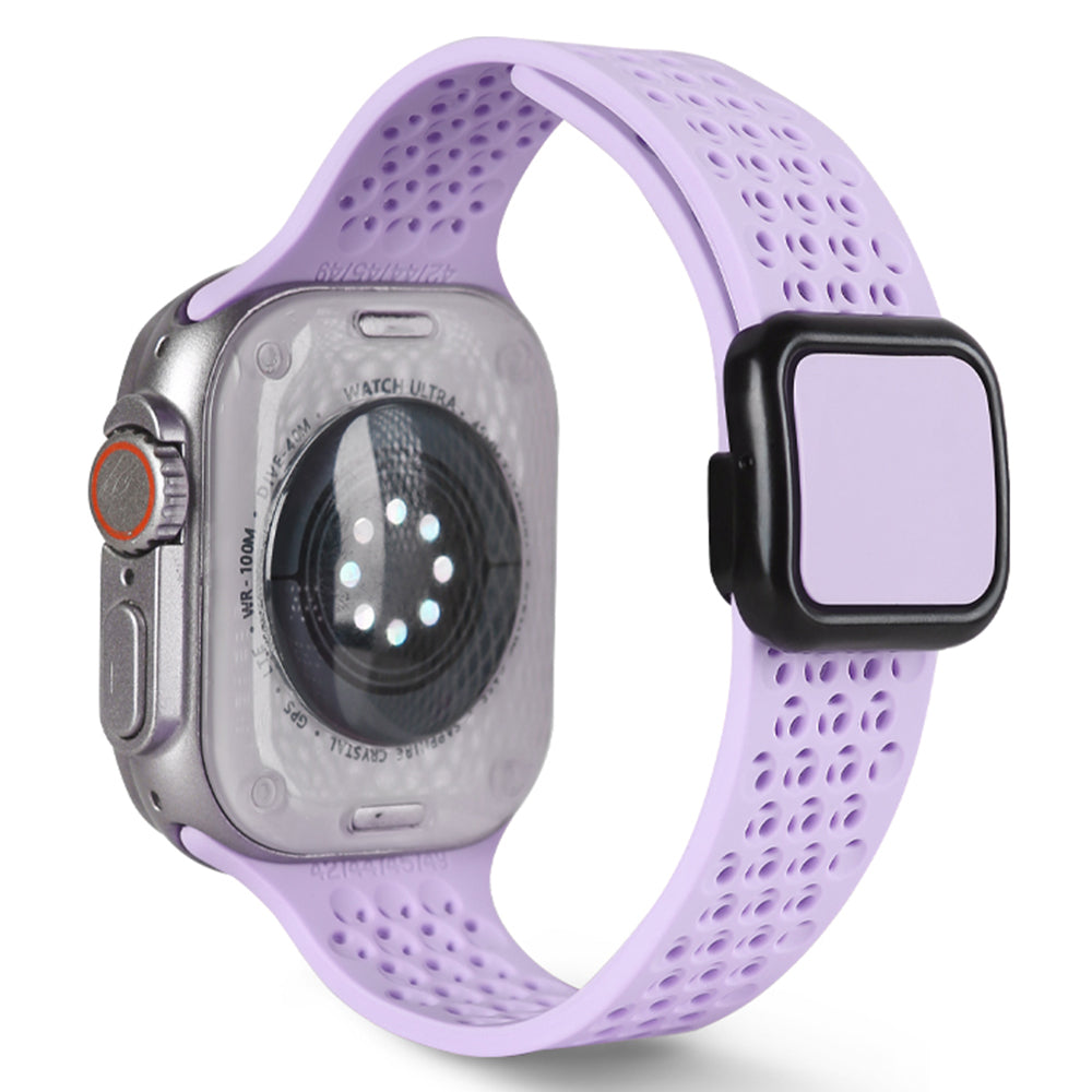 For Apple Watch Series 9 8 7 41mm / 6 5 4 SE (2023) SE (2022) SE 40mm / 3 2 1 38mm Magnetic Silicone Band - Blackish Green