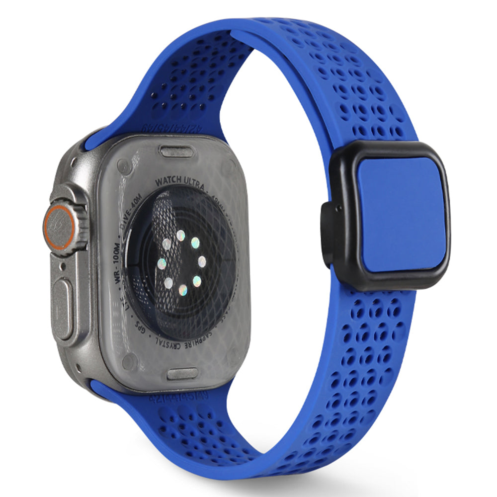 For Apple Watch Series 9 8 7 41mm / 6 5 4 SE (2023) SE (2022) SE 40mm / 3 2 1 38mm Magnetic Silicone Band - Blackish Green