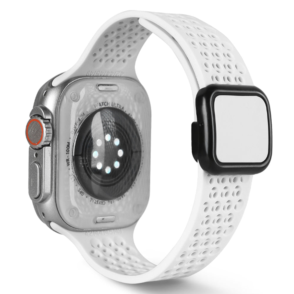 For Apple Watch Series 9 8 7 41mm / 6 5 4 SE (2023) SE (2022) SE 40mm / 3 2 1 38mm Magnetic Silicone Band - Blackish Green