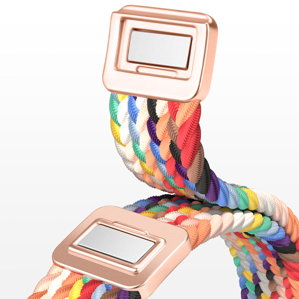For Apple Watch Ultra 2 Ultra 49mm  /  9 8 7 45mm  /  SE (2023) SE (2022) SE 6 5 4 44mm  /  3 2 1 42mm Watch Strap Braided Nylon Band - W Texture+Colorful