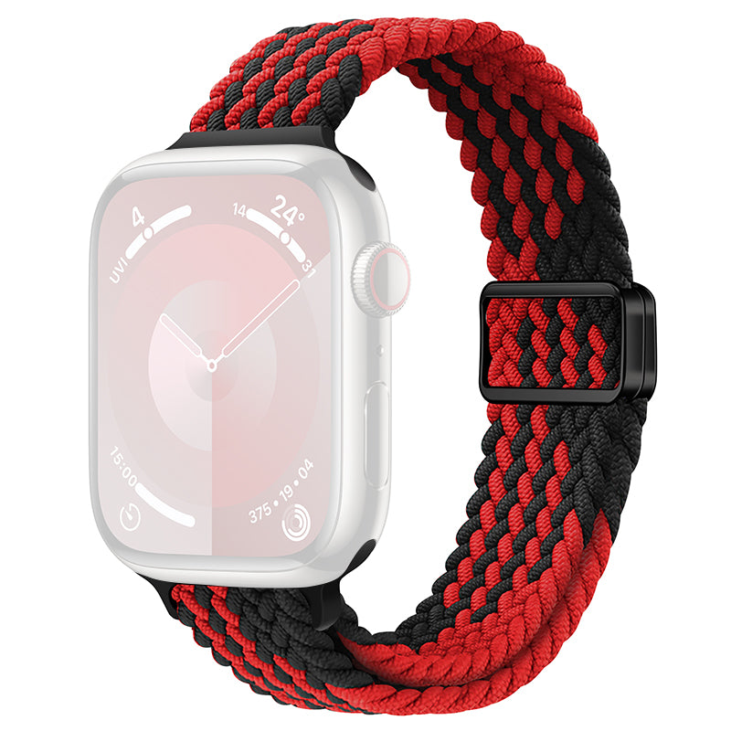 For Apple Watch Ultra 2 Ultra 49mm  /  9 8 7 45mm  /  SE (2023) SE (2022) SE 6 5 4 44mm  /  3 2 1 42mm Watch Strap Braided Nylon Band - W Texture+Colorful