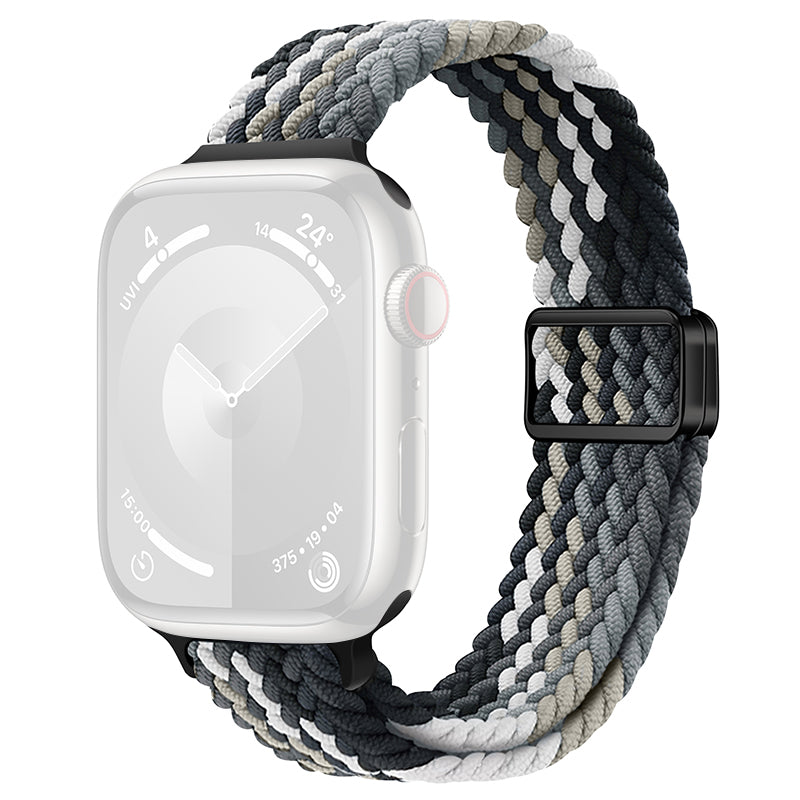 For Apple Watch Ultra 2 Ultra 49mm  /  9 8 7 45mm  /  SE (2023) SE (2022) SE 6 5 4 44mm  /  3 2 1 42mm Watch Strap Braided Nylon Band - W Texture+Colorful