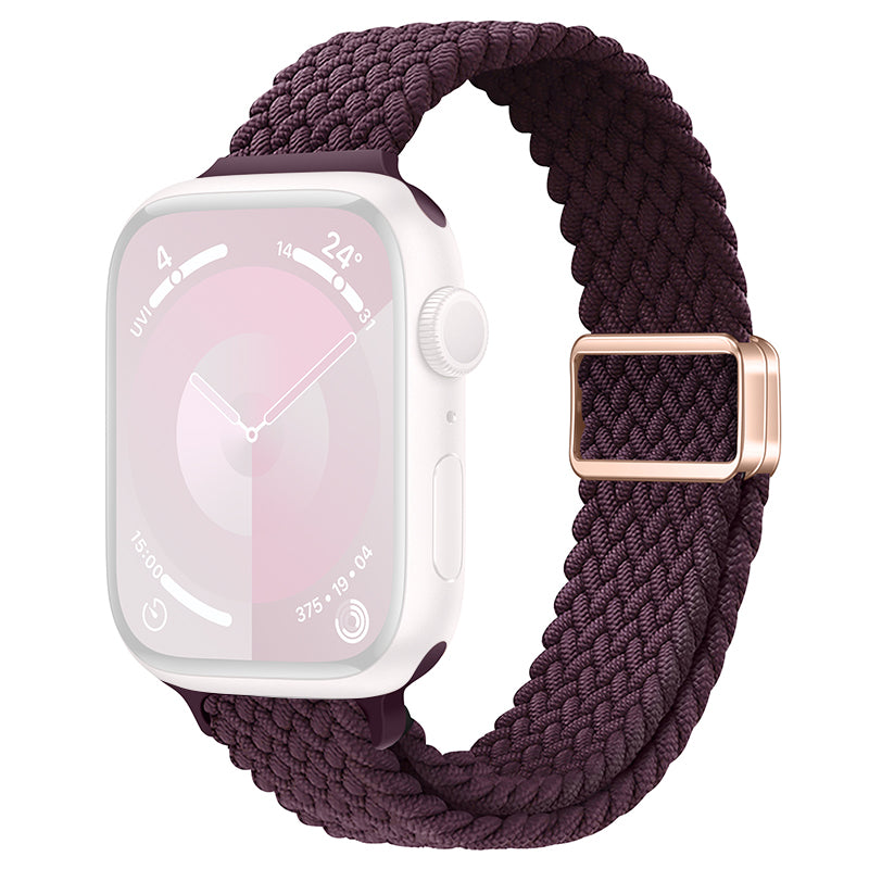 For Apple Watch Ultra 2 Ultra 49mm  /  9 8 7 45mm  /  SE (2023) SE (2022) SE 6 5 4 44mm  /  3 2 1 42mm Watch Strap Braided Nylon Band - W Texture+Colorful