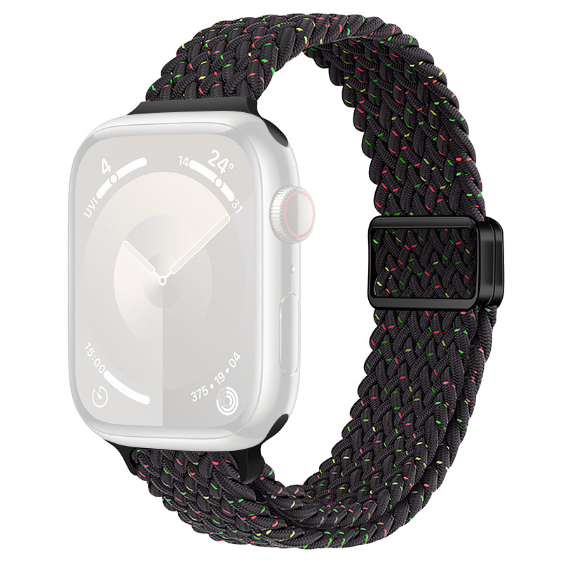 For Apple Watch Ultra 2 Ultra 49mm  /  9 8 7 45mm  /  SE (2023) SE (2022) SE 6 5 4 44mm  /  3 2 1 42mm Watch Strap Braided Nylon Band - W Texture+Colorful