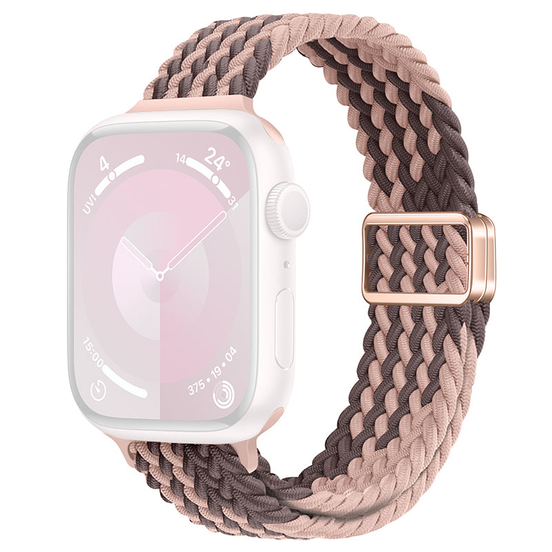 For Apple Watch Ultra 2 Ultra 49mm  /  9 8 7 45mm  /  SE (2023) SE (2022) SE 6 5 4 44mm  /  3 2 1 42mm Watch Strap Braided Nylon Band - W Texture+Colorful