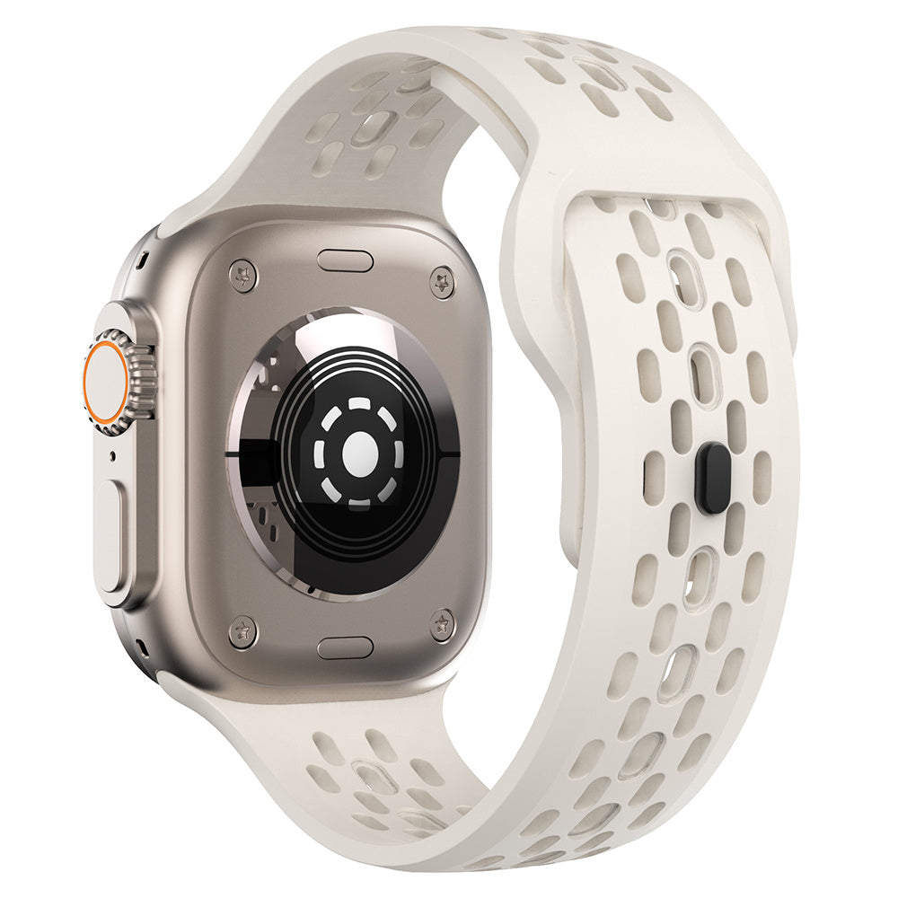 For Apple Watch Series 9 8 7 41mm  /  6 5 4 SE (2022) SE (2023) SE 40mm  /  3 2 1 38mm Strap Replacement Mesh Hole Watch Band - Orange