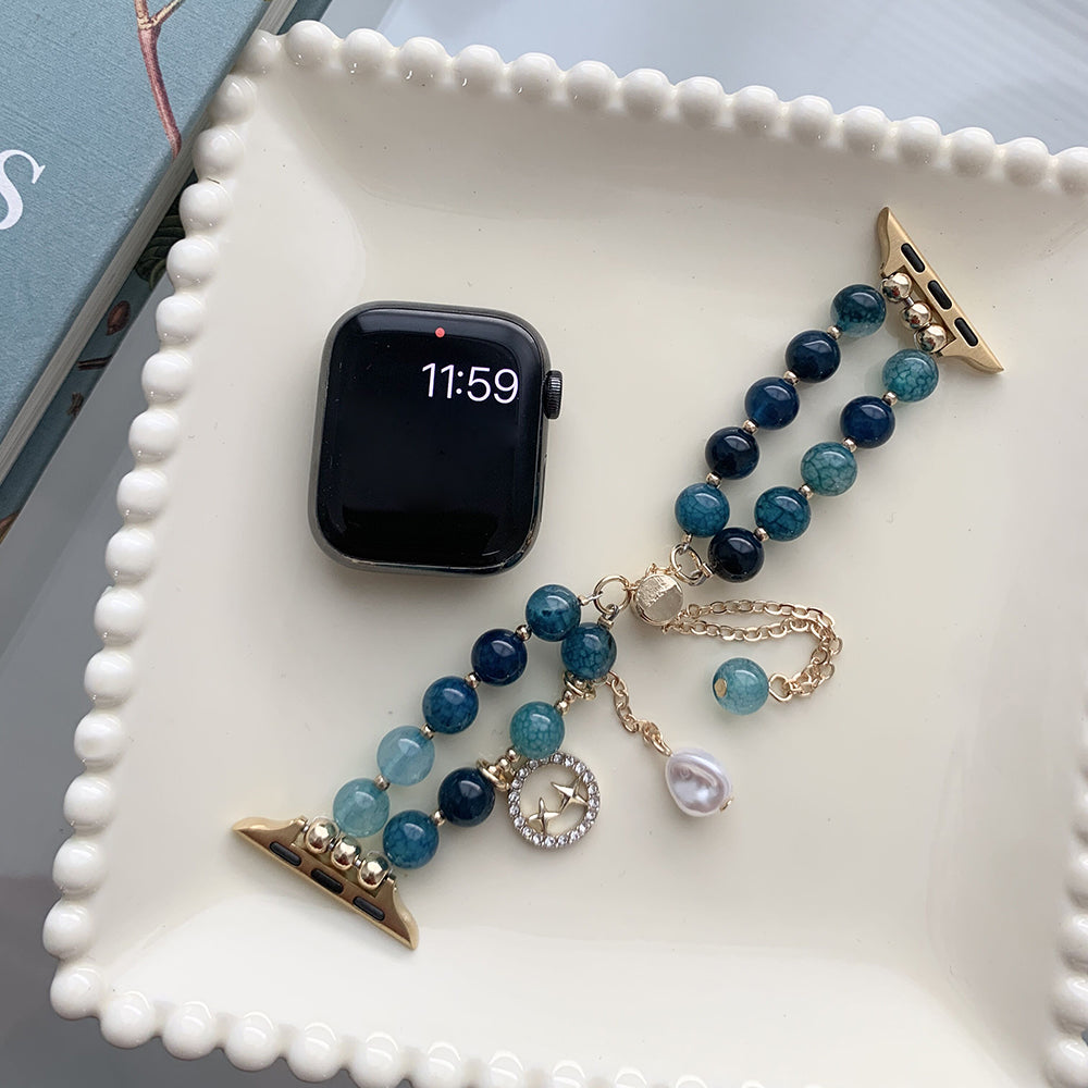 For Apple Watch Ultra 2 Ultra 49mm  /  9 8 7 45mm  /  SE (2023) SE (2022) SE 6 5 4 44mm  /  3 2 1 42mm Watchband with Rhinestone Decor - Blue