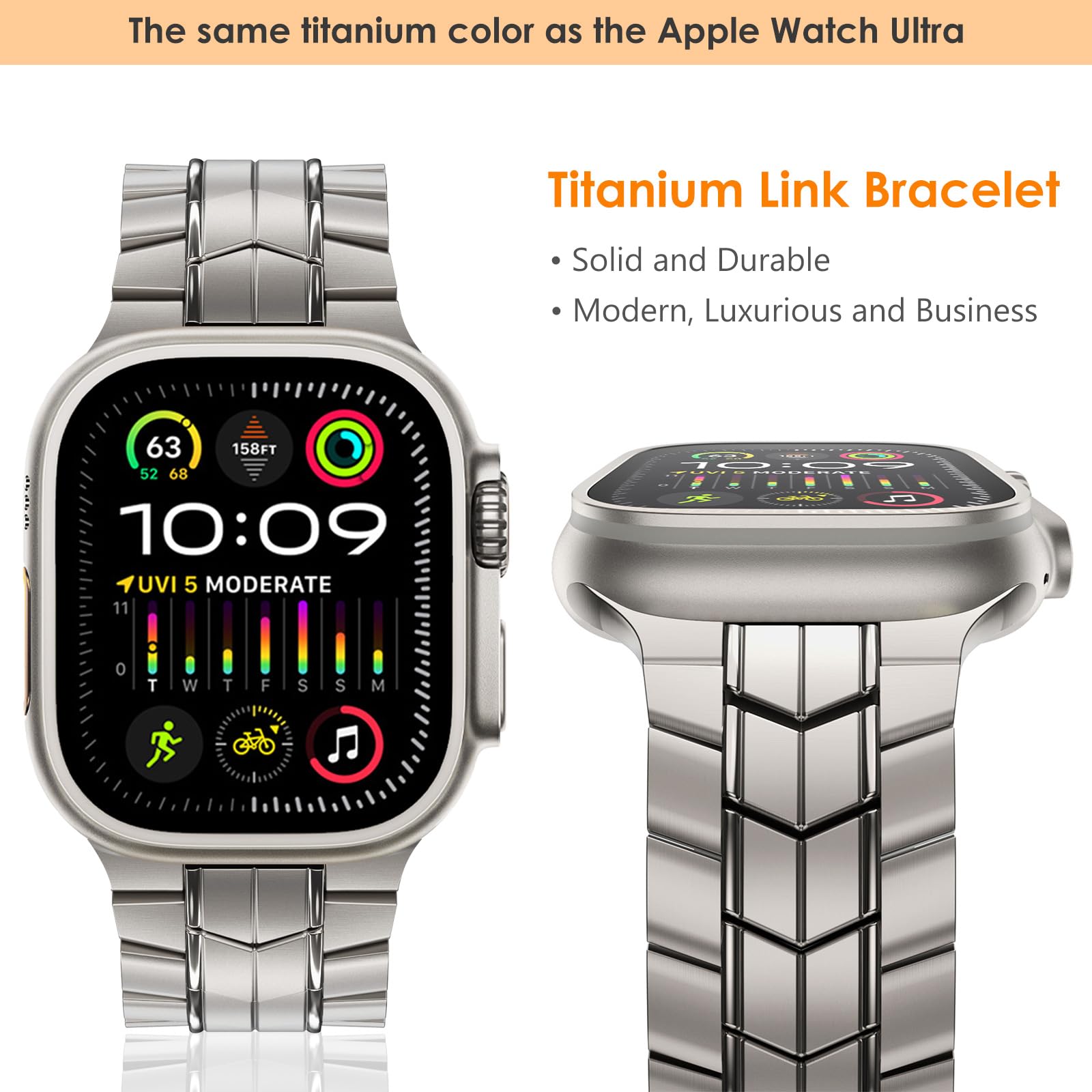 For Apple Watch Series 9 8 7 41mm  /  6 5 4 SE (2022) SE (2023) SE 40mm  /  3 2 1 38mm Watch Band Titanium Alloy Strap