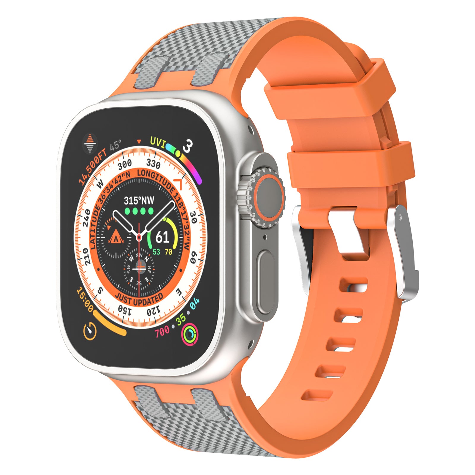 For Apple Watch Ultra 2 Ultra 49mm / Series 9 8 7 45mm / 6 5 4 SE (2022) SE (2023) SE 44mm / 3 2 1 42mm Silicone Watch Band - Black