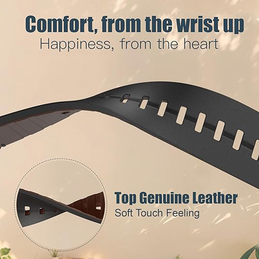 For Garmin Fenix 5X 6X 7X Pro Tactix Delta 26mm Genuine Leather Watch Strap Band Replacement - Black
