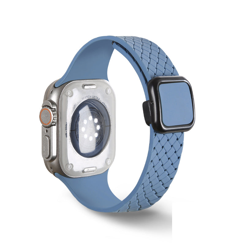 For Apple Watch Series 9 8 7 41mm  /  6 5 4 SE (2022) SE (2023) SE 40mm  /  3 2 1 38mm Watch Bracelet Woven Texture Strap - Black